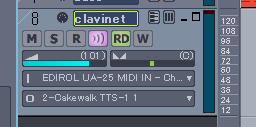 新規トラックを挿入して名前を「clavinet」とします.