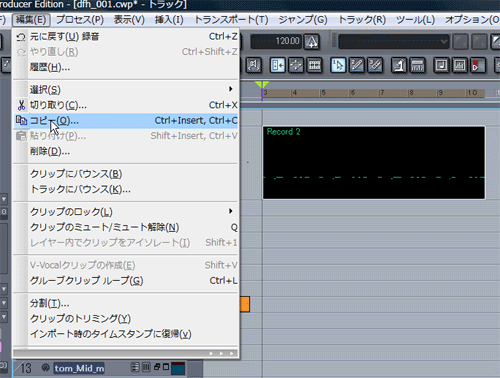 【編集(E)】から【コピー(C)】を選択します.