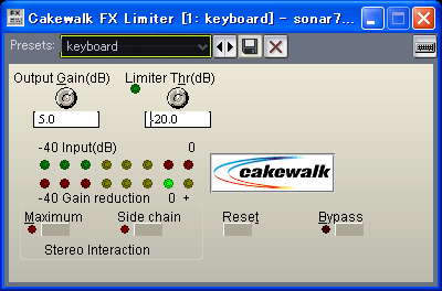 【keyboard】と言う【Presets】を作成しました.