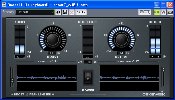 【Presets】から【Default】を選択します.