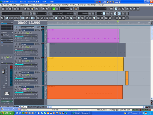【session drummer 2】で【8beat_001】を作成して見ました.