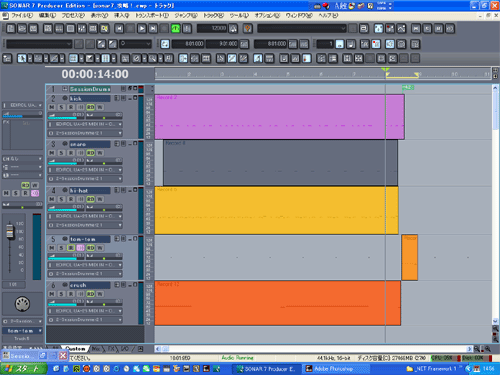 【session drummer 2】で【shuffle 001】を作成して見ました.