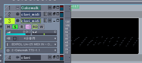 【Cakewalk FX Arpeggiator】によって「クラビネット」のサウンドが「ファミコン」の様なサウンドに簡単に変化します.