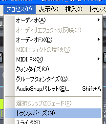 【プロセス(P)】から【トランズポーズ(N)】を選択します.