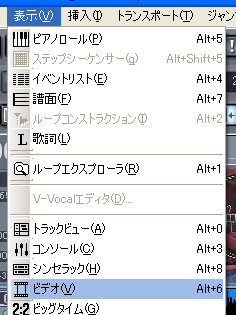 【表示(V)】から【ビデオ(V)】を選択します.