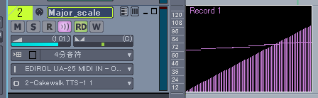 音量が【0】から【100】に変化する「MIDiデータ」が簡単に作成出来ました.
